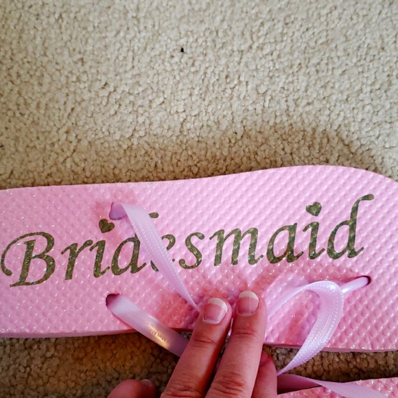 Pink Bridesmaid Flip Flops - Picture 3 of 3